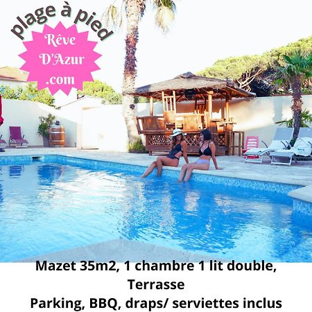 Reve D'Azur, Mazet En Bord De Mer, Parking, Piscine Partagee, Terrasse Bbq & Draps Inclus La Nartelle, 1 Salon, 1 Chambre, 1 Cuisine , 1 Sdb Sainte-Maxime Buitenkant foto