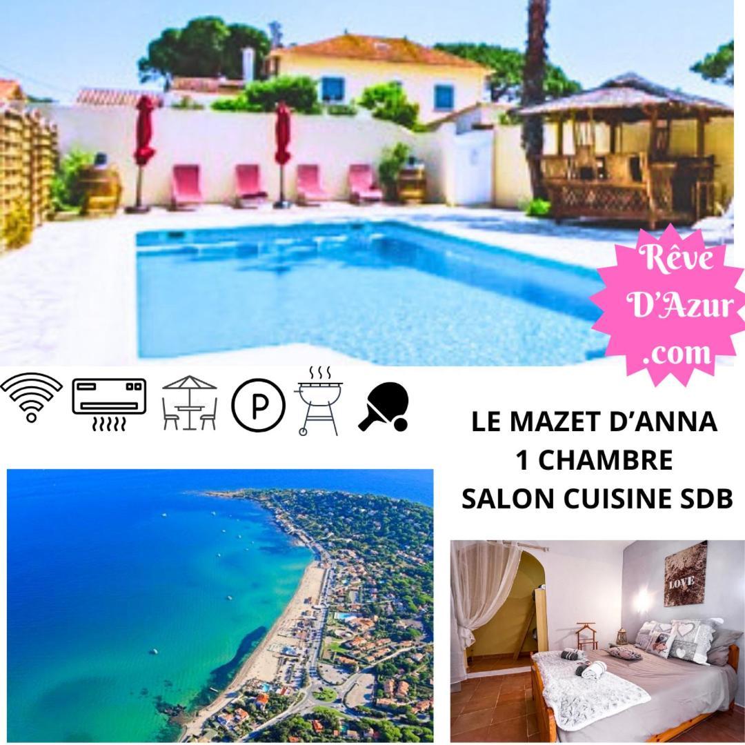 Reve D'Azur, Mazet En Bord De Mer, Parking, Piscine Partagee, Terrasse Bbq & Draps Inclus La Nartelle, 1 Salon, 1 Chambre, 1 Cuisine , 1 Sdb Sainte-Maxime Buitenkant foto